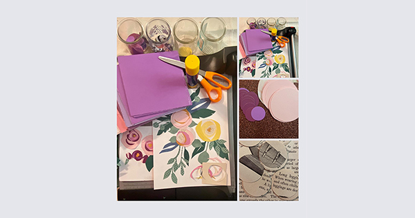 Create and Relax: De-stress with art! Floral Paper Collage